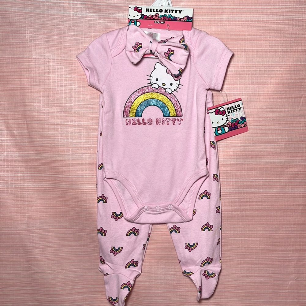 NWT 3 Piece Hello Kitty Baby Set